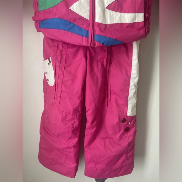 Girls Obermeyer Pink Jacket Snowsuit Hood Sz 5 Winter Ski Snowboard - Picture 3 of 15